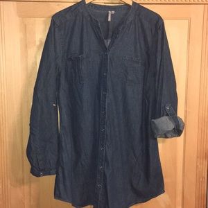 Smock top or light weight denim shirt-dress